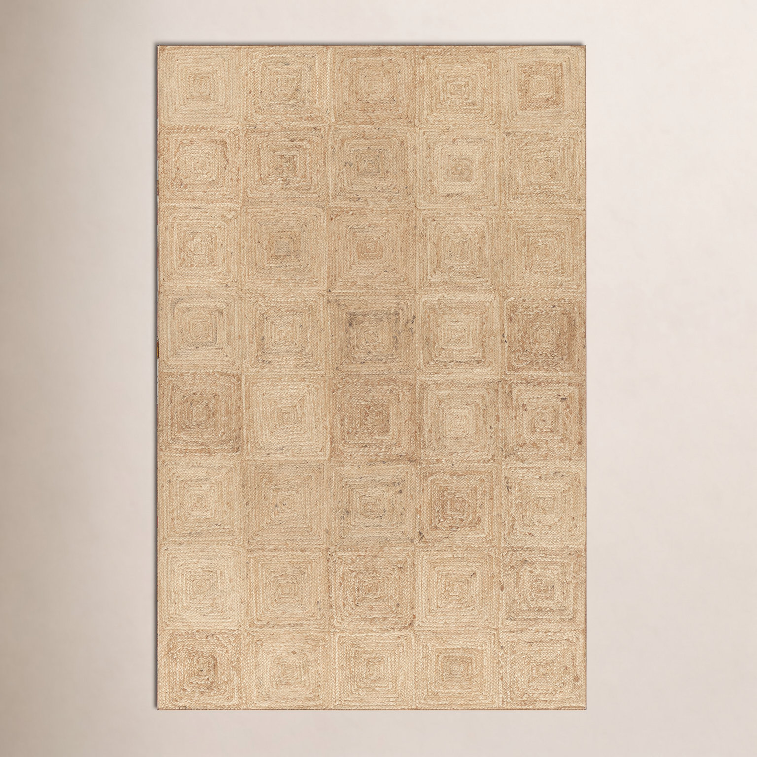 Mykonos Natural Hand-Woven Geometric Jute Rug, Rectangle 7'10" x 9'10"