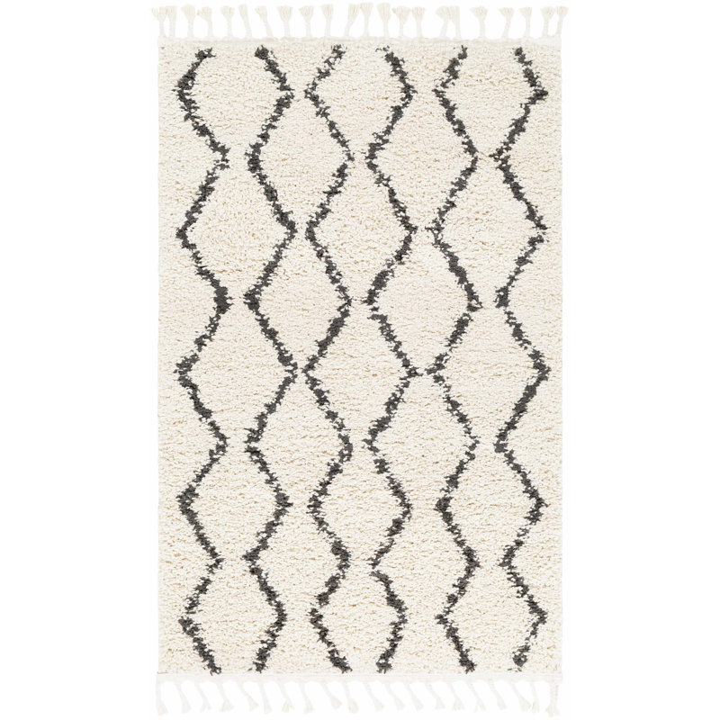 Tapis crème / noir Adeeva, Rectangle 6 pi 7 po x 9 pi