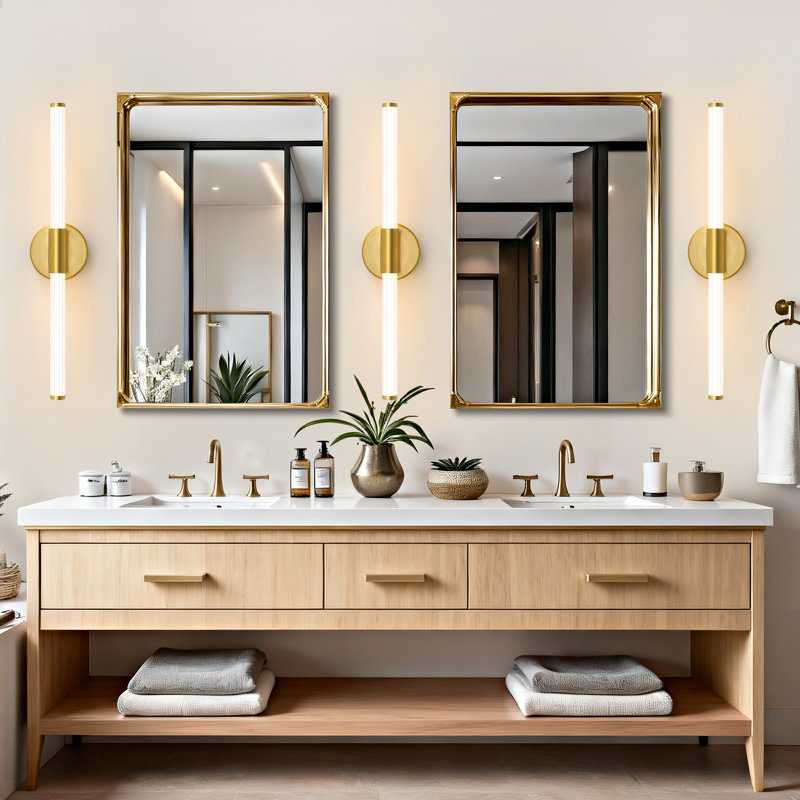 Buchan 1-Light LED Vanity Light Bathroom Light Strip Mirror Headlights Dresser Light Bar, 4.3" H x 22.44" W x 3.2" D, 3000K