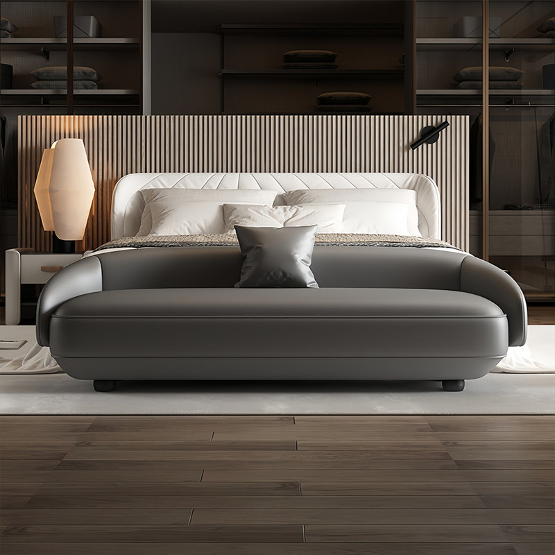 Banc rembourré Leahana, Gris