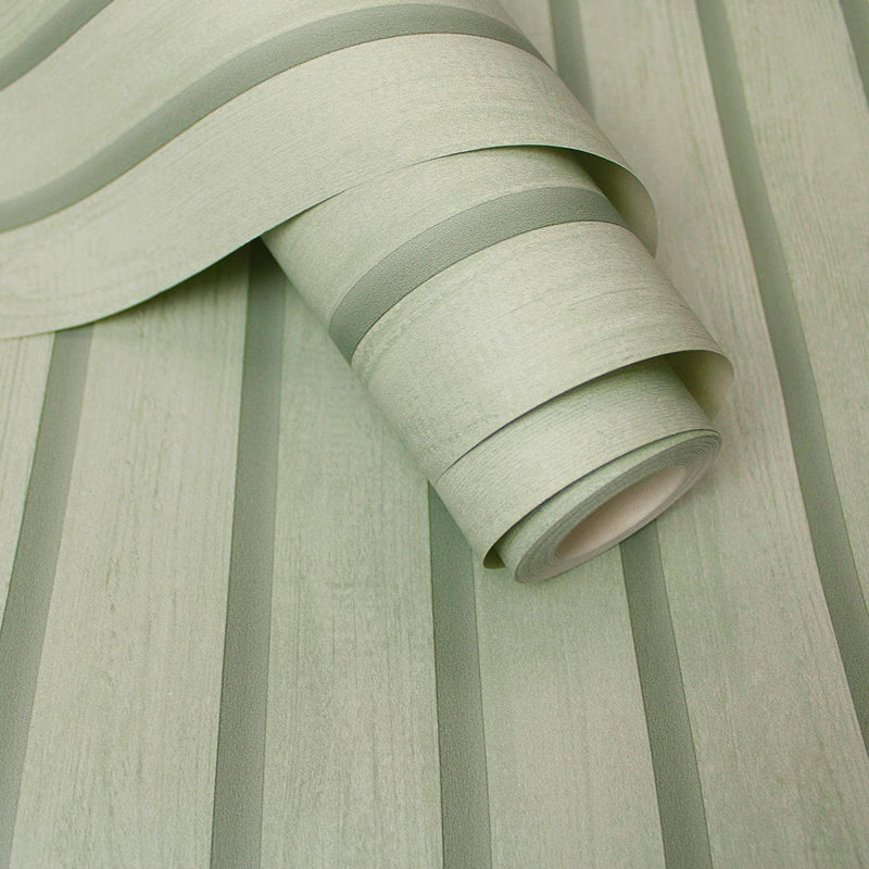 Difranco Green Wood Matte Wallpaper 10m x 53cm Roll