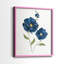 Coquelicots bleus - reproduction encadrée de qualité supérieure - prête à être accrochée - aucun clou requis - aucun clou requis-671805637-671805639
