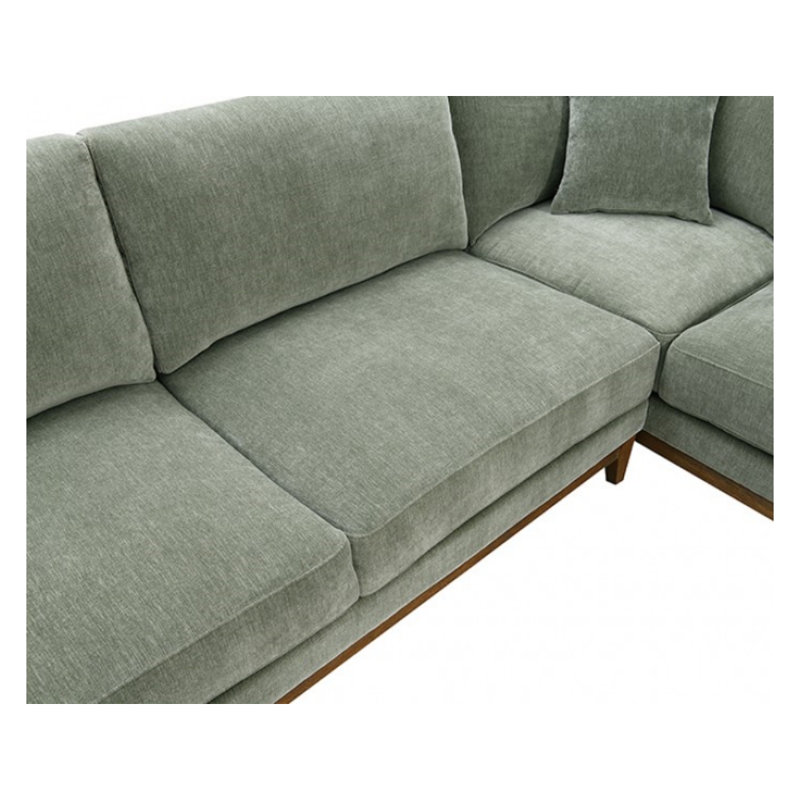 Canapé modulaire Subhaan, Chenille vert olive, Orienté à droite