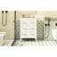 Meuble-lavabo de salle de bain rétro blanc 24 po avec lavabo en céramique et 3 tiroirs, bois de pin massif, lavabo à tiroirs longue durée, structure en bois, conception de déversement-130836994