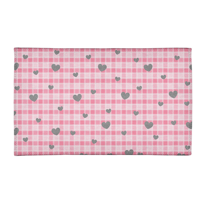 Tapis gris/fait main zone rose, Rectangle 2 pi x 3 pi