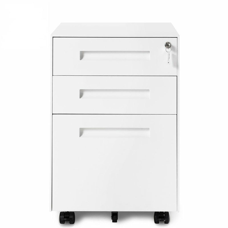 Murrah 41cm Wide 3 -Drawer Mobile Steel File Cabinet, White