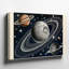Toile dans un tableau cosmique, une lune cratérisée robuste avec un art mural, la surface texturée domine la scène entourée d'art sur toile complexe-71682143