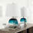 Dungannon 20.5" Coastal Glass Table Lamp 3-Way Dimmable Lighting with USB Soft 