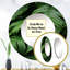 Emerald Canopy Exotic Palmscape I - miroir décoratif palmiers, miroir mural rond vert, impression sur métal-99622753