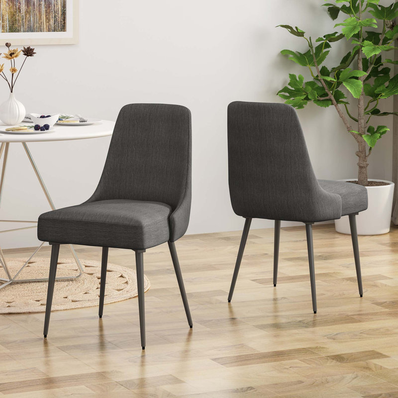 Chaise de salle à manger (ensemble de 2), Gris anthracite