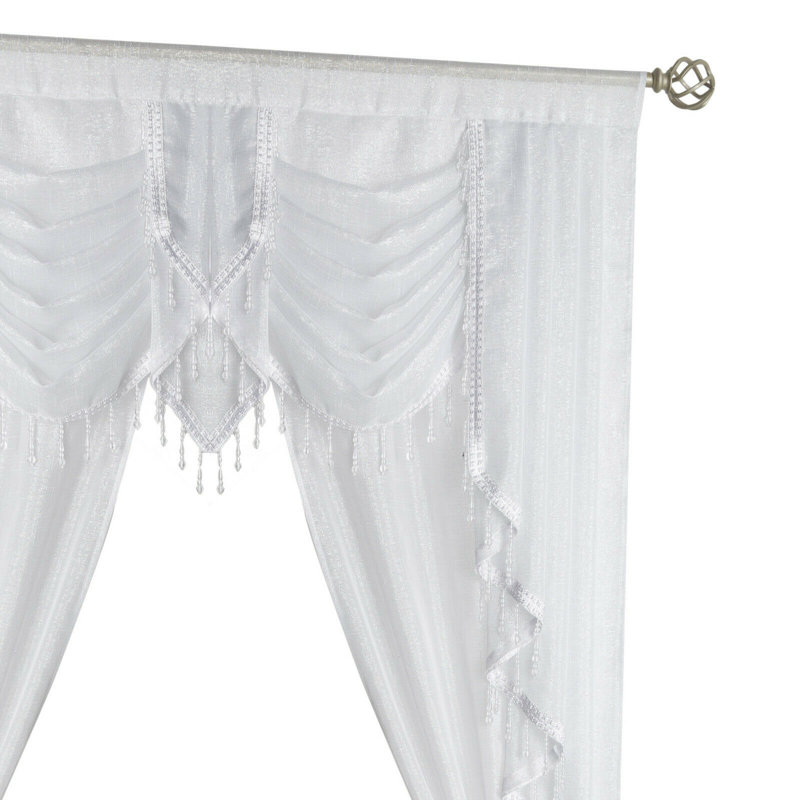 Paire de rideaux transparents avec passe-tringle Sedgwick, Blanc