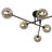 6 - Light Linear Sputnik Glass Semi Flush Mount