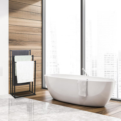 Porte-serviettes sur pied à 3 niveaux pour salle de bain et porte-serviettes en métal