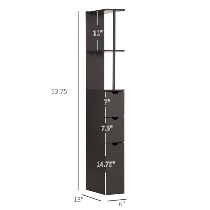 Armoire de rangement pour salle de bain, Noir