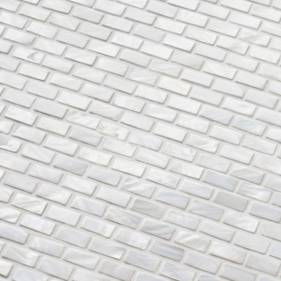 Mini Brick Oyster White Pearl Tile