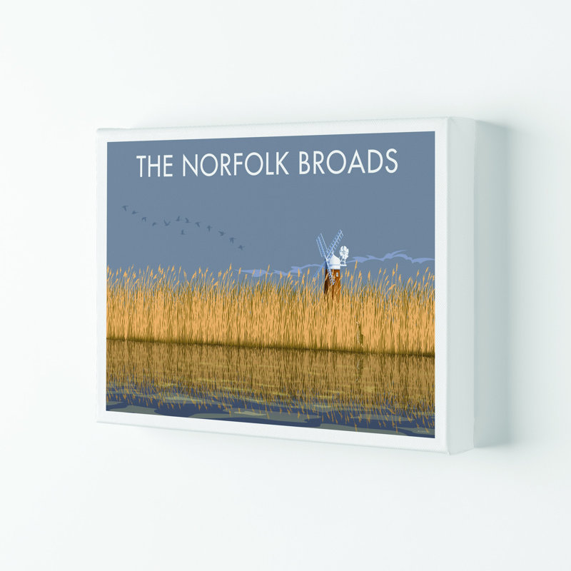 Norfolk Broads by Stephen Millership - Print on Canvas, 21cm H x 29.7cm W x 4cm D, Wrapped Canvas