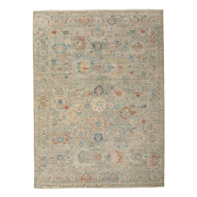 Light Blue Anqtiue Revival Wool Rug