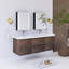Meuble-lavabo mural double avec plateau en résine 59,05 po Reca-693733191