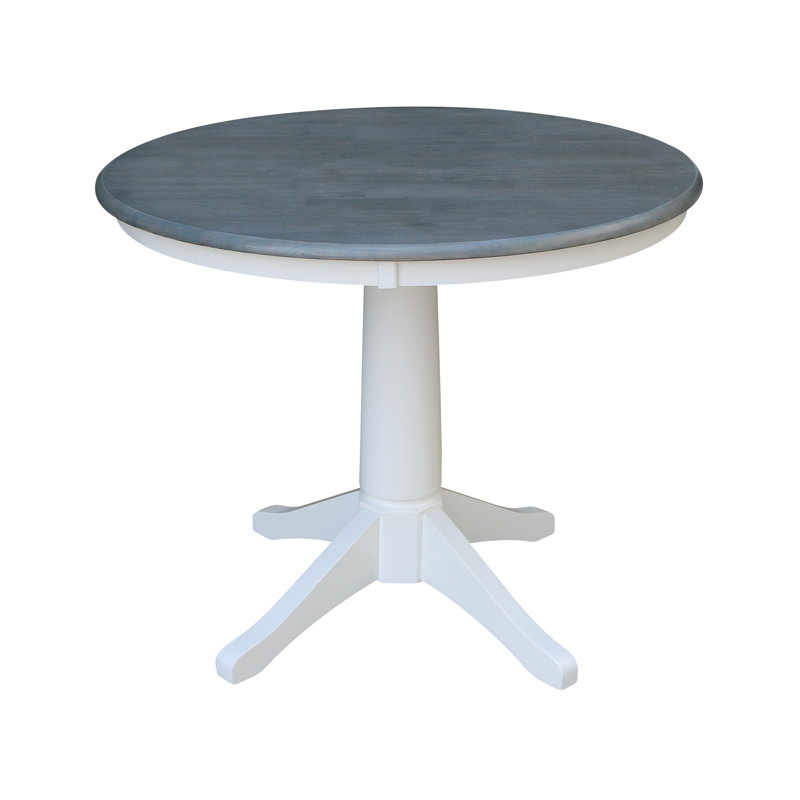 Table de salle à manger Imilia, H 29,9 po x L 36 po x l 36 po, Gris chiné / Blanc