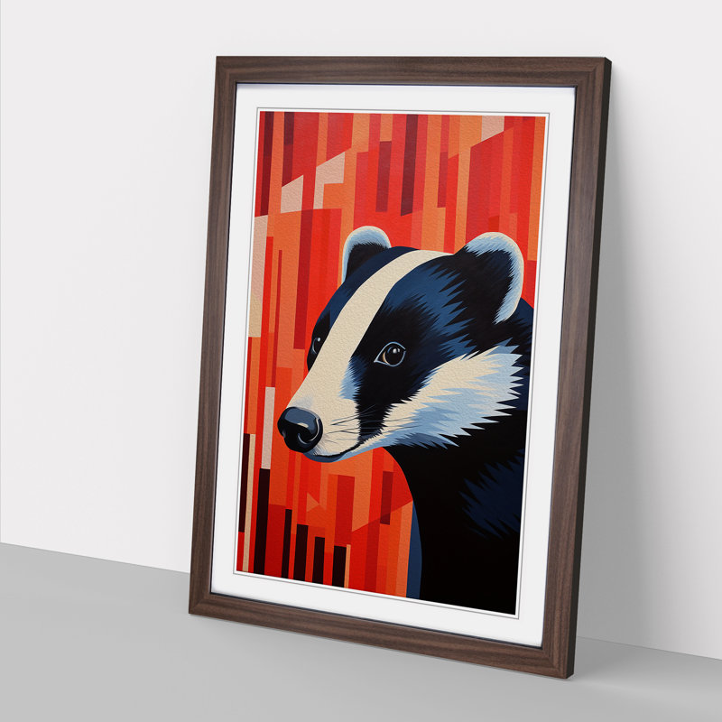 Single Picture Frame Print on Wood, Walnut Framed, 34cm H x 25cm W