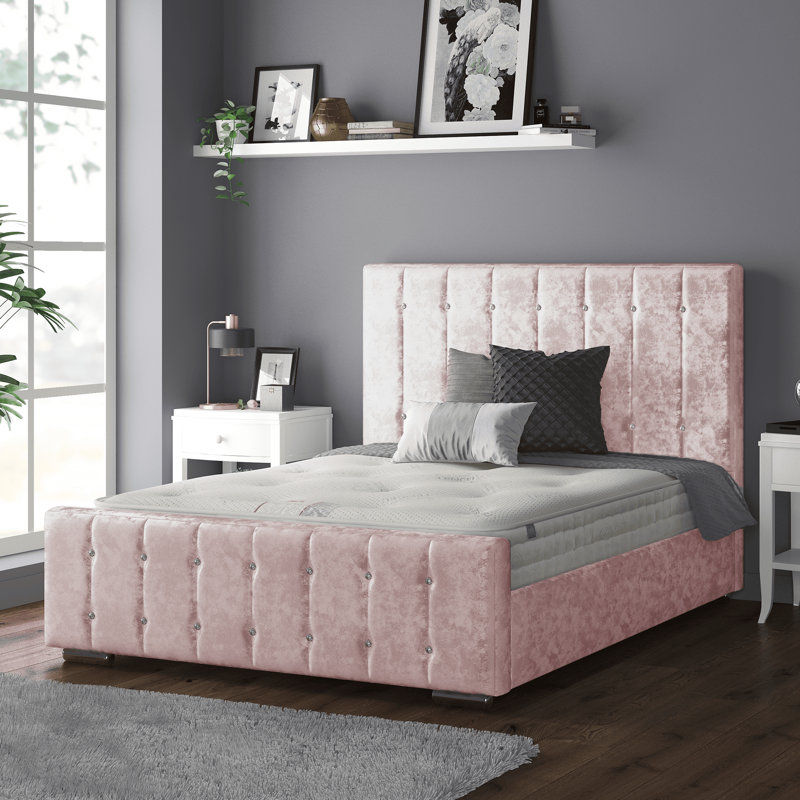 Millican Upholstered Bed, Small Double (4'), Pink