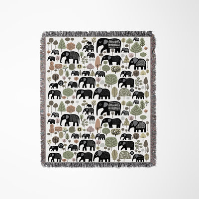 Jeté en mélange de coton Alfie Elephant