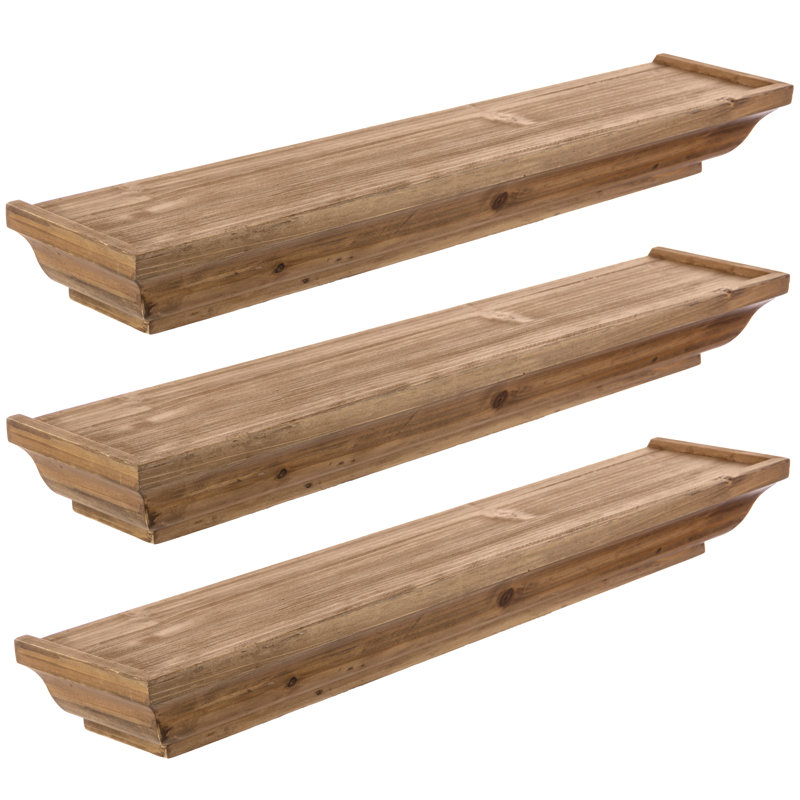 Runge 3 Piece Fir Solid Wood Floating Shelf, 5" H x 24" W x 3" D
