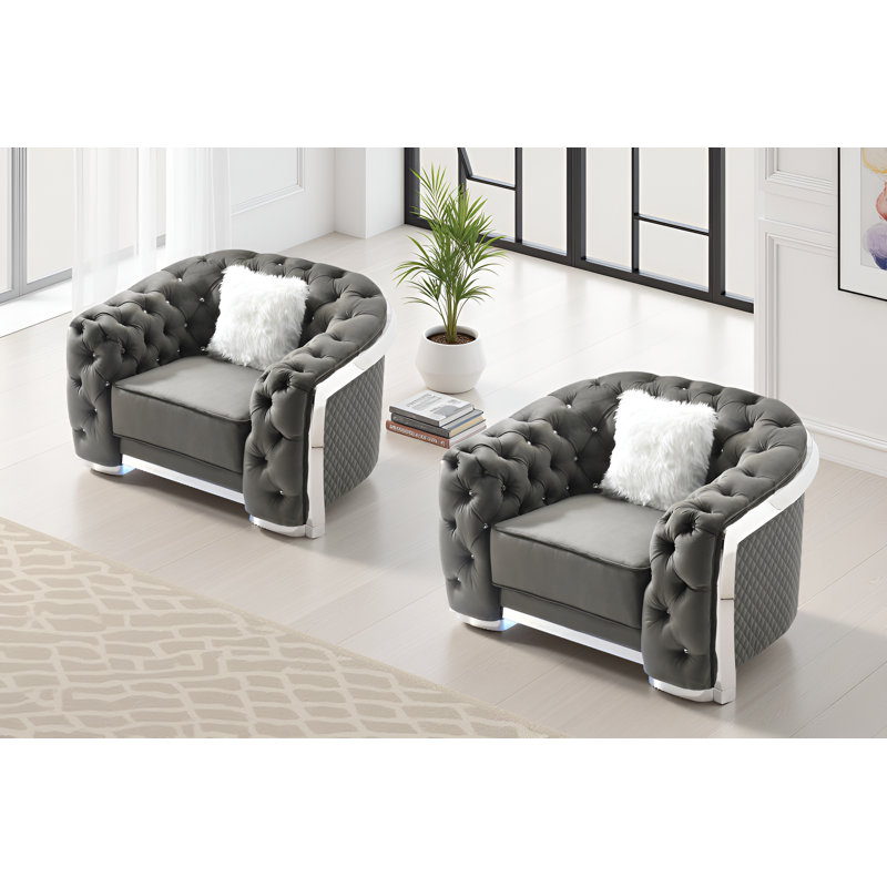 Ensemble de 2 chaises Wroclaw, Gris