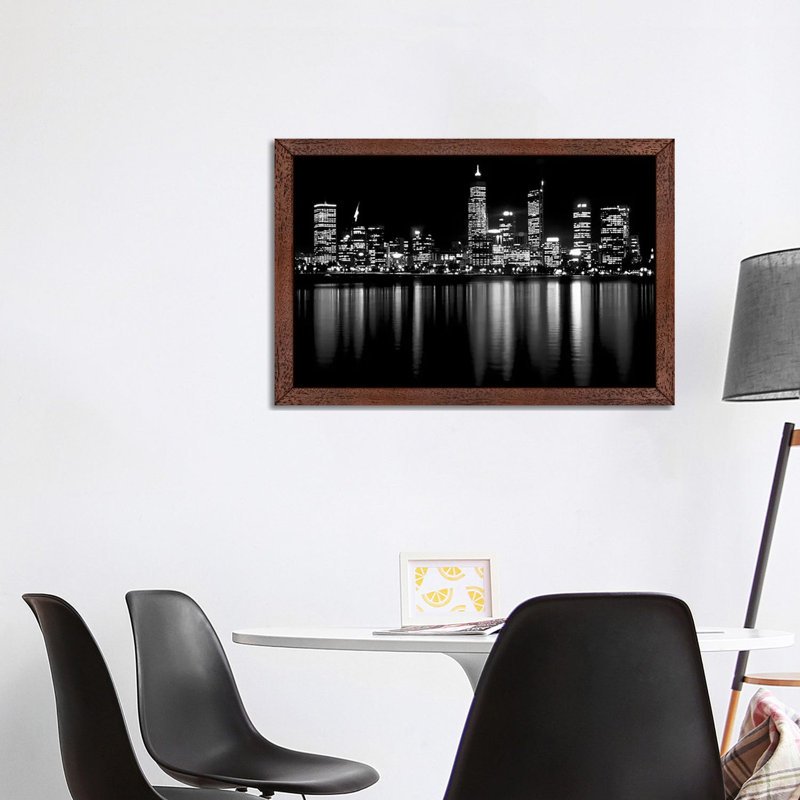 Downtown City 1 Piece Floater Frame Wall Art on Canvas, 101.6 cm H x 66.04 cm W, Brown Framed
