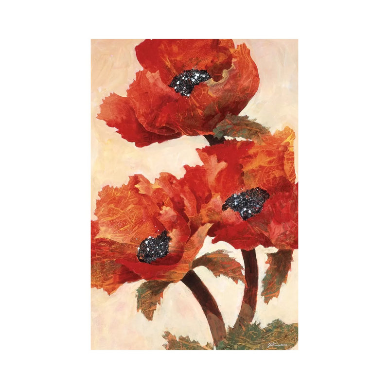 Poppies I by Joyce Kamikura - Wrapped Canvas Gallery-Wrapped Canvas Giclée, 66.04 cm H x 45.72 cm W