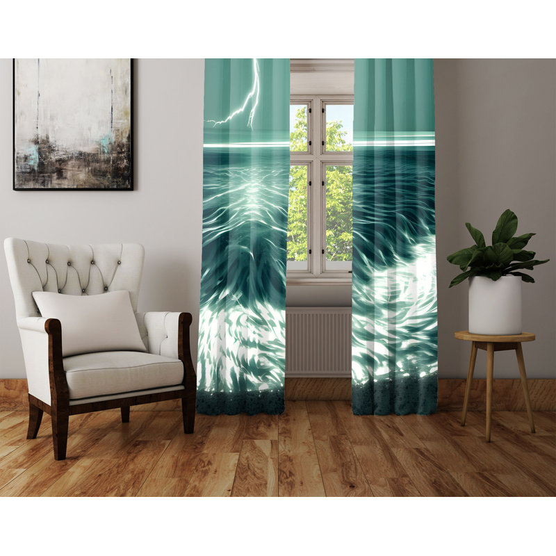 Paire de rideaux semi-transparents en polyester Dazmond, L 20 po x L 82 po