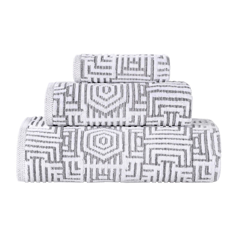 Jorel 100% Cotton Midweight Jacquard Mulit-Size Set, Charcoal