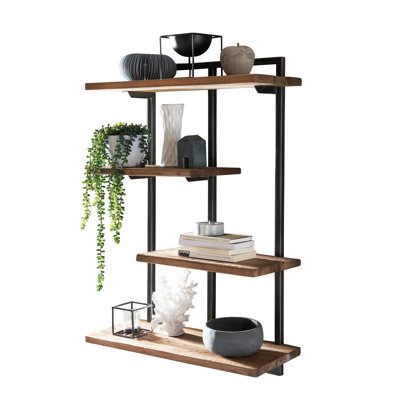 Marjo 4 Piece Industrial Pipe Shelves