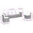 Vidaxl Garden Sofa Set Black, Cream White