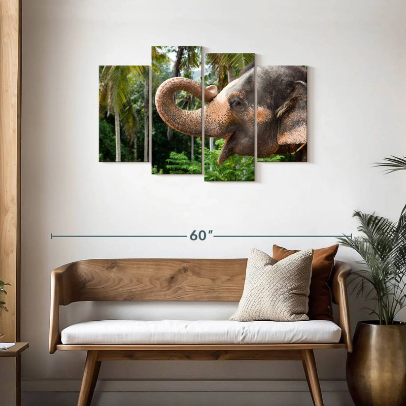Brampt Smiling Asian Elephant, 27" H x 43" W