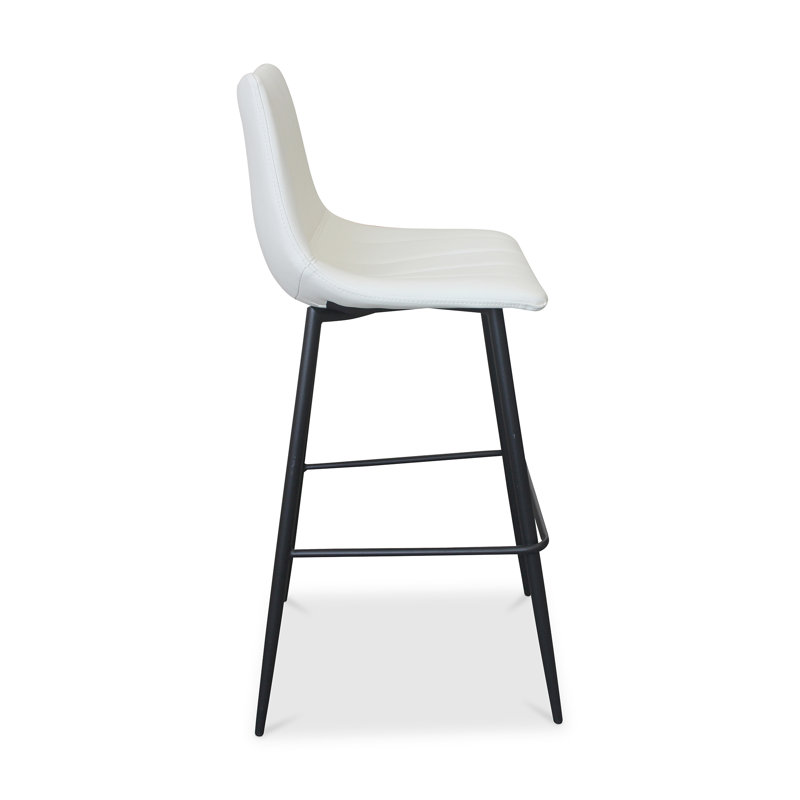Finnigan Counter & Bar Stool, Ivory/Faux Leather, Counter Stool (26" Seat Height)