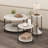 Furinno Besi 2-Tier Modern Round Coffee Table Table with Sturdy Metal Legs, Black-975641894