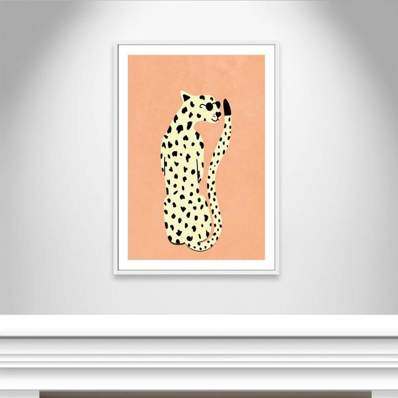 Motif de guépard «Cool» par Oltmanns, Blanc satiné, L 29,5 po x H 41,5 po, Matted Print