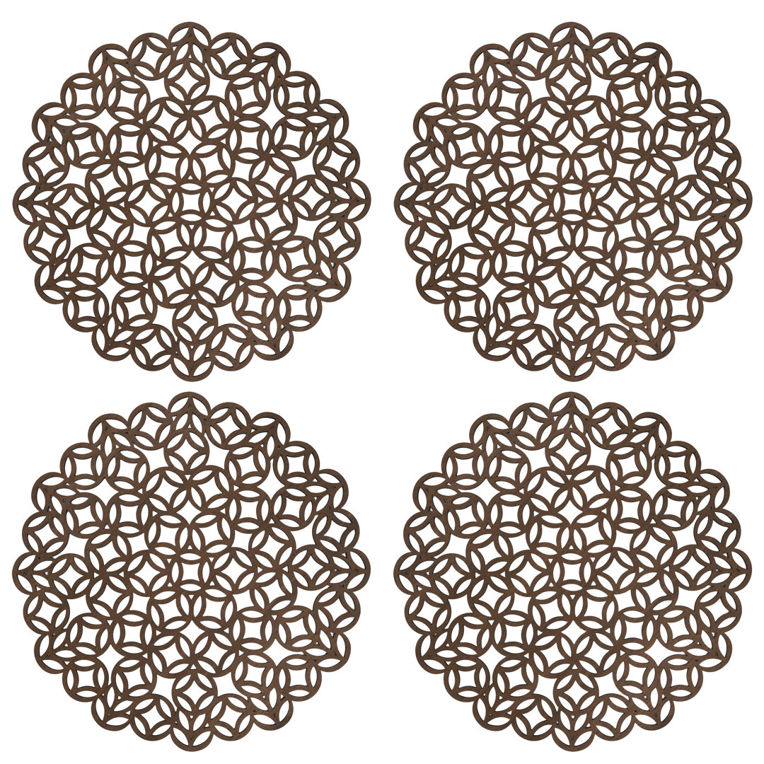 Hively Round Placemats With Laser Cut Design (Set Of 4) (Set of 4) Bungalow Rose