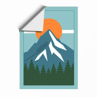 Mountain at Sunrise Minimalist - Framed Print