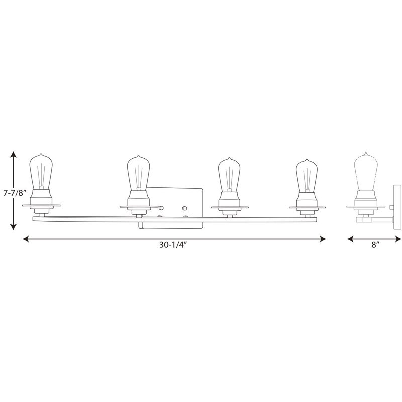 Miesha 4 - Light Dimmable Vanity Light, Brushed Nickel