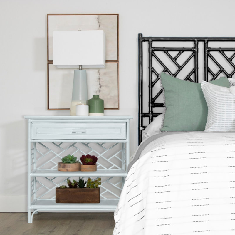 Chippendale End Table, Light Blue