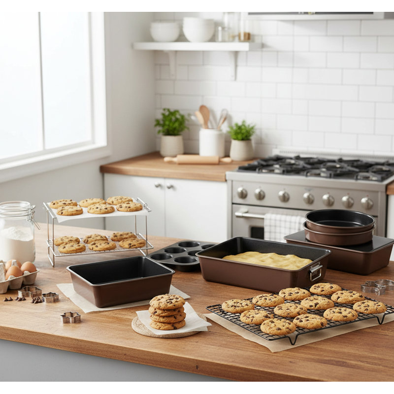 KYEUIN 8 Piece Non-Stick Steel Bakeware Set