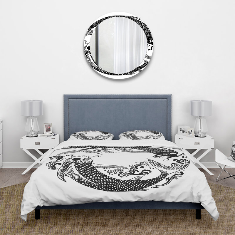 Ensemble de housse de couette nautique en polyester chinois, Housse de couette simple + 1 taie décorative stan