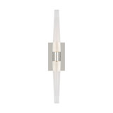Sean Lavin Lassell 2-light single tall wall sconce in polished nickel finish with crystal shades