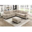 Modulaire contemporain modulaire 6 pièces avec repose-pieds moelleux et moelleux en chenille taupe-121104610