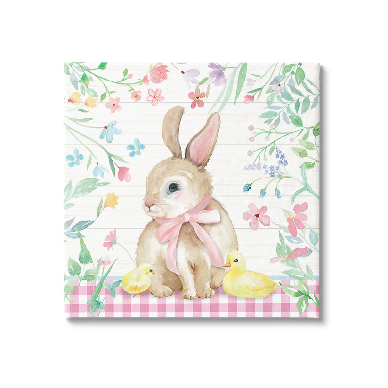 "Pâques lapin et poussins", art mural par MollieB., H 36 po x l 36 po