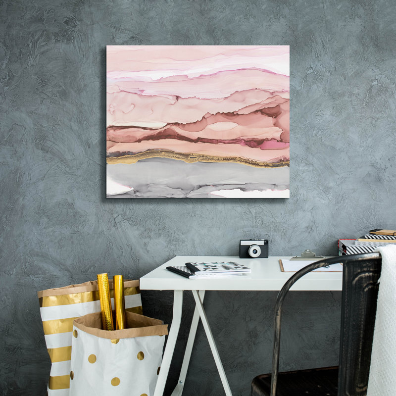 «The Vineyard 1 Blush» par Chris Paschke, art mural sur toile, H 20 po x l 24 po