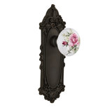 Victorian Plate with White Rose Porcelain Door Knob