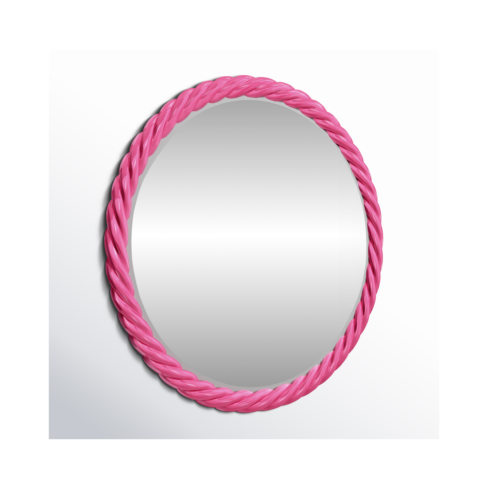 Mara Round Mirror, Hot Pink